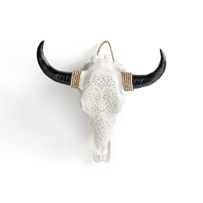 Украшение настенное голова буйвола Ugoya белого цвета - купить Декор стен по цене 4123.0