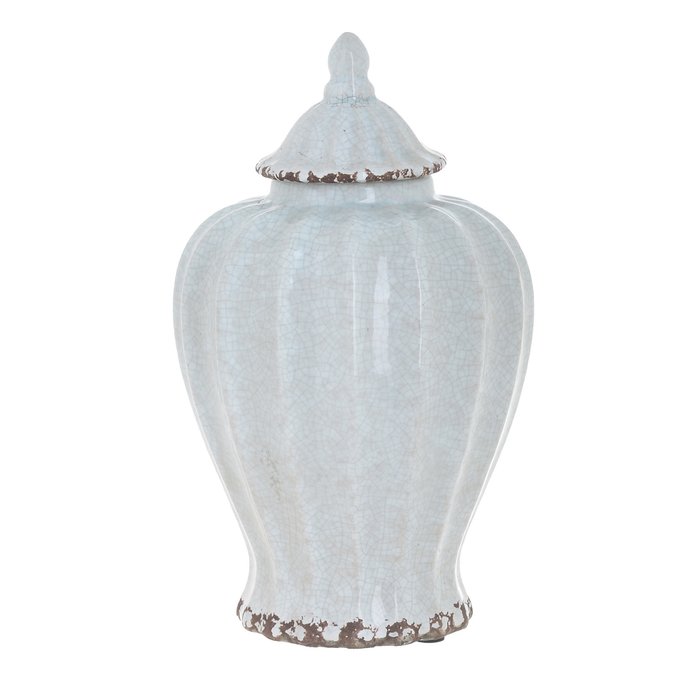 Керамическая ваза с крышкой белого цвета