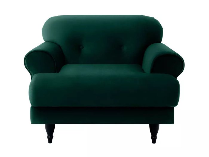 Кресло Italia темно-зеленого цвета с черными ножками - купить Интерьерные кресла по цене 44910.0