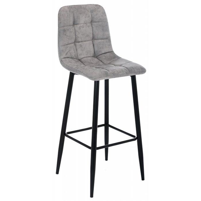 Барный стул Chio black grey серого цвета