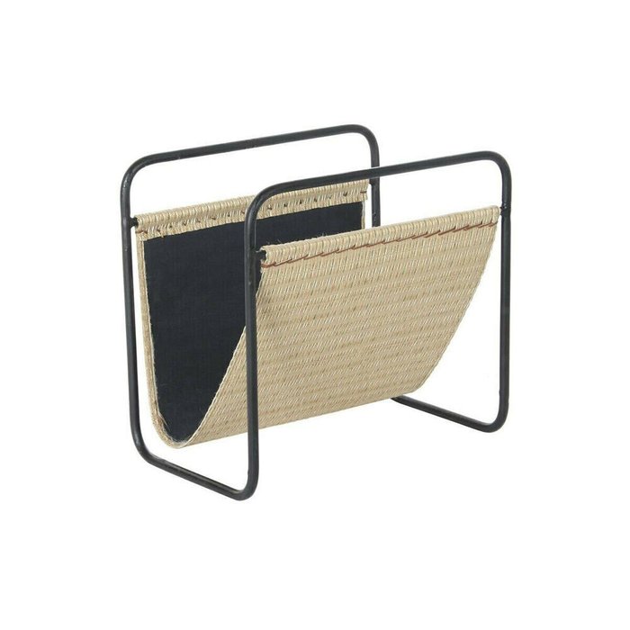 Полка для журналов 39 x 26 x 36 cm Натуральный Чёрный Металл