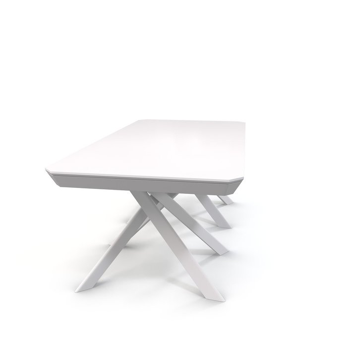 Раздвижной обеденный стол Bezzo L белого цвета - лучшие Обеденные столы в INMYROOM