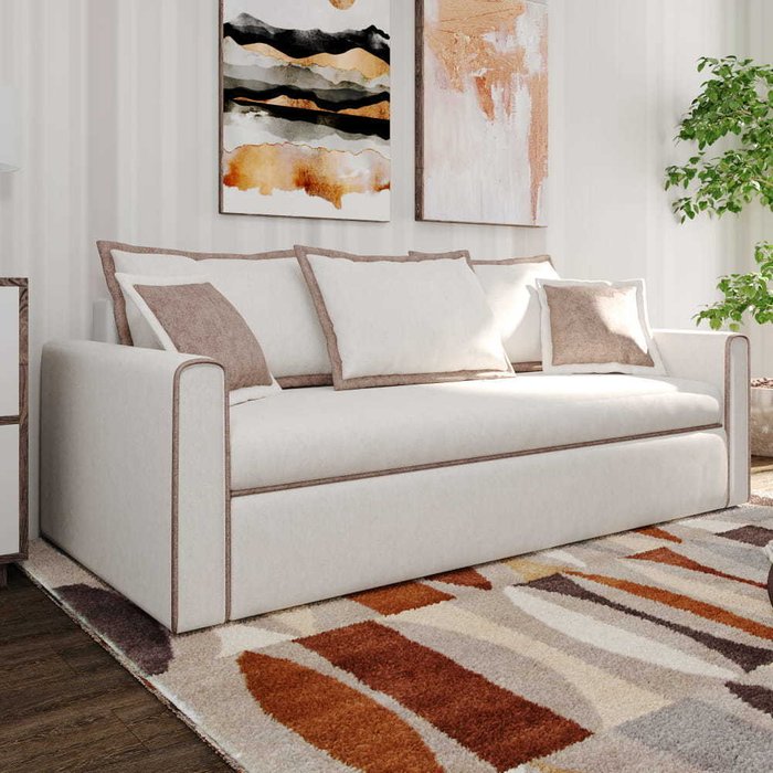 Диван-кровать Гранада светло-бежевого цвета - купить Прямые диваны по цене 103825.0