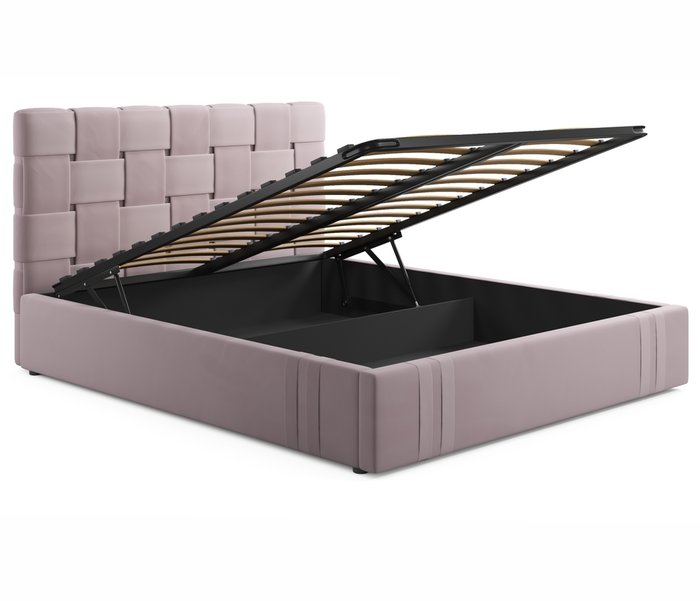 Кровать Tiffany 160х200 с подъемным механизмом серо-розового цвета - купить Кровати для спальни по цене 43900.0