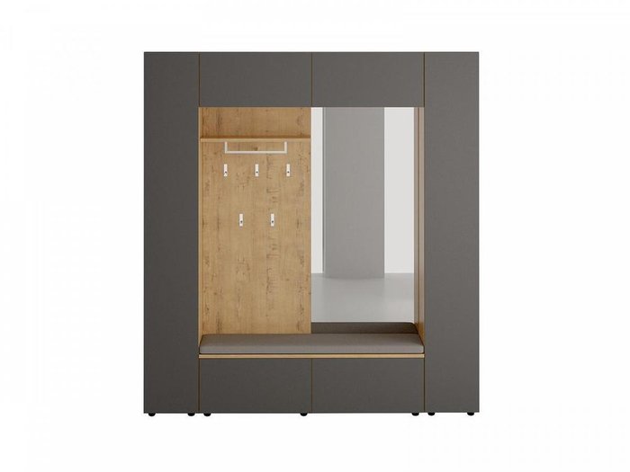 Композиция для прихожей Modus 9 с шкафчиками и зеркалом - купить Гарнитуры для прихожей по цене 105300.0