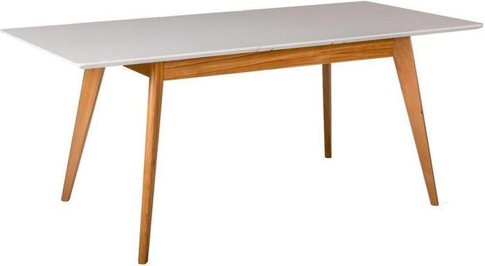 Раскладной обеденный стол Лунд серо-бежевого цвета - купить Обеденные столы по цене 32050.0