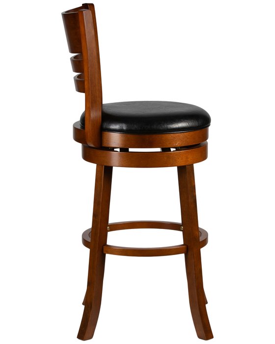 Вращающийся полубарный стул William черно-коричневого цвета - лучшие Барные стулья в INMYROOM