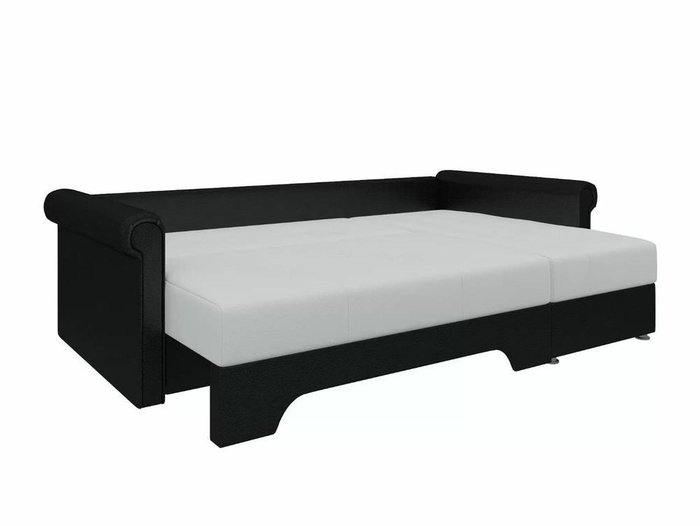 Угловой диван-кровать Леон бело-черного цвета (экокожа) - лучшие Угловые диваны в INMYROOM