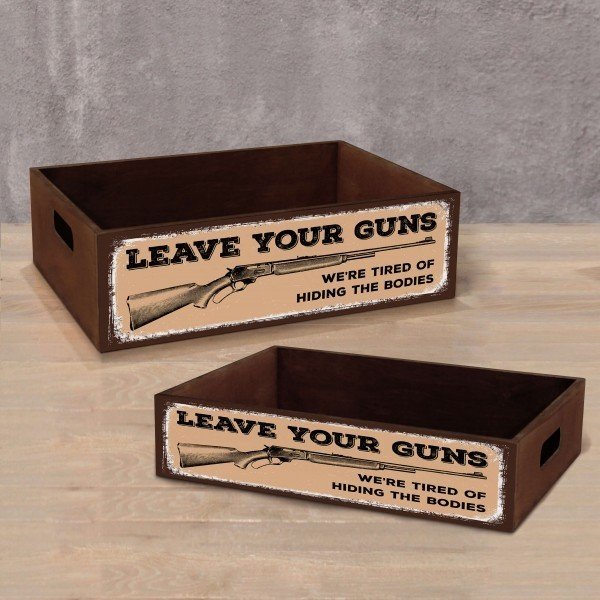 Ящик для хранения Leave your guns с оригинальным принтом
