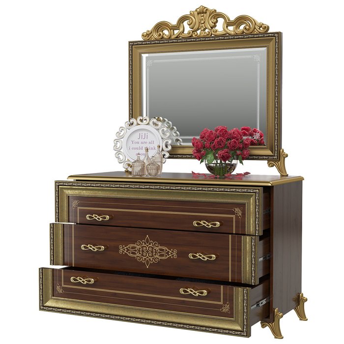 Комод с зеркалом Версаль коричневого цвета - лучшие Комоды в INMYROOM