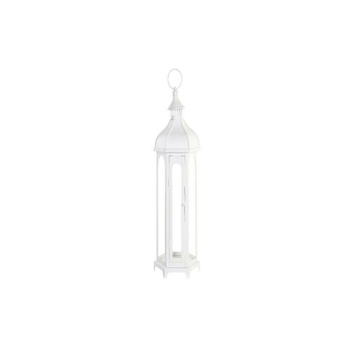 Фонарь DKD Home Decor Стеклянный Металл Белый (20 x 17 x 55 cm)