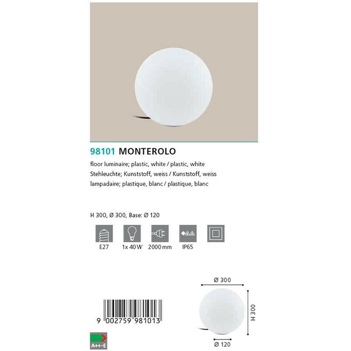 Уличный декоративный светильник Monterolo S белого цвета - купить Наземные светильники по цене 8990.0