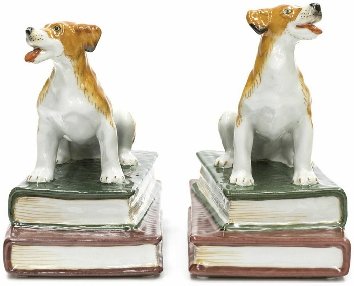 Набор из двух держателей для книг бело-бежевого цвета - купить Фигуры и статуэтки по цене 17590.0