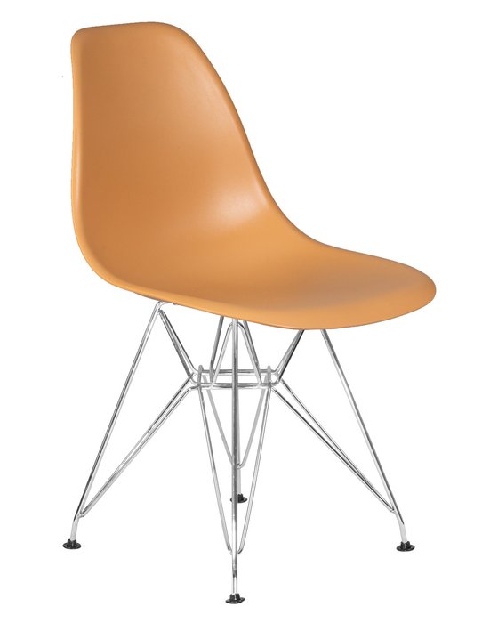 Стул обеденный оранжевого цвета на металлических ножках - купить Обеденные стулья по цене 3320.0