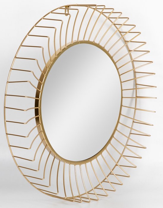 Зеркало настенное диаметр 55 в раме золотого цвета - купить Настенные зеркала по цене 6426.0