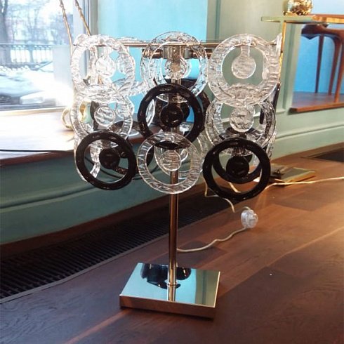 Настольная лампа Jago с кольцами из прозрачного муранского стекла