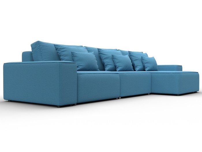 Угловой диван-кровать Лига-074 голубого цвета - лучшие Угловые диваны в INMYROOM
