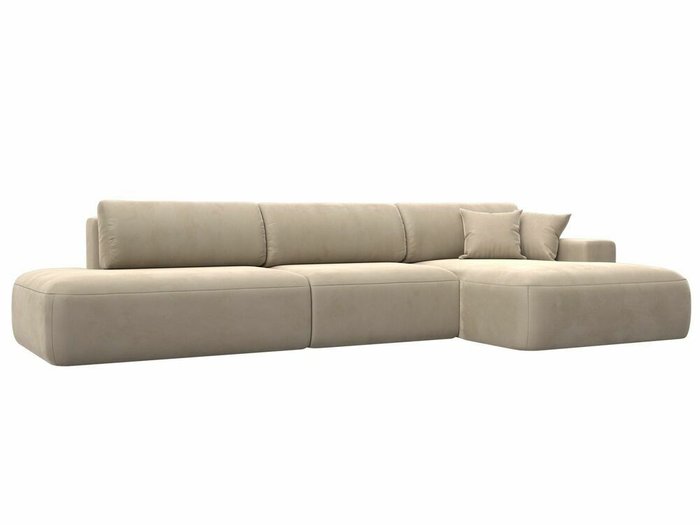 Угловой диван-кровать Лига 036 Модерн Лонг бежевого цвета правый угол