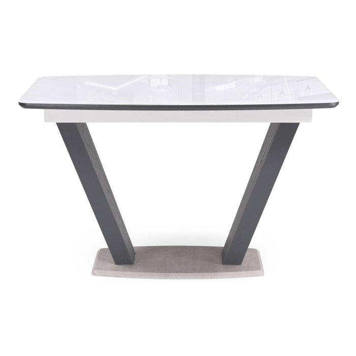 Раздвижной обеденный стол Петир бело-серого цвета - купить Обеденные столы по цене 28200.0