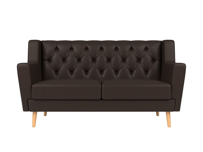 Диван Брайтон Люкс коричневого цвета (экокожа) - купить Прямые диваны по цене 29999.0