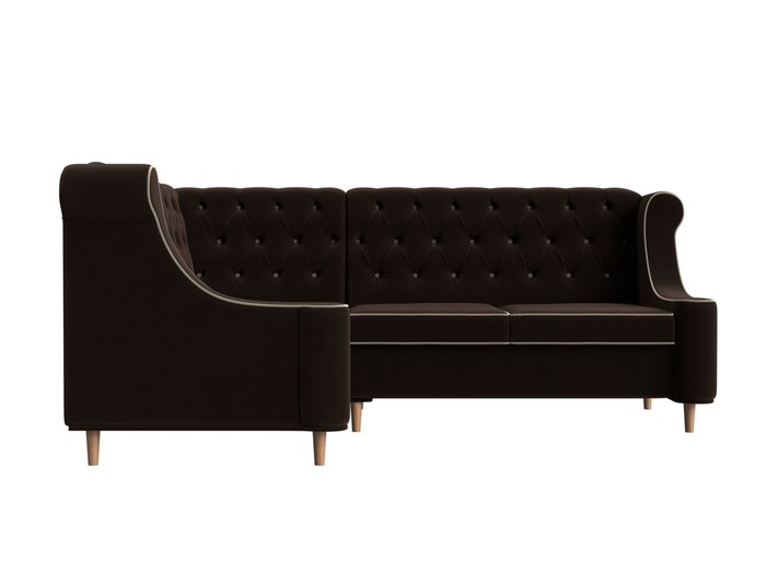 Угловой диван Бронкс коричневого цвета левый угол - купить Угловые диваны по цене 62999.0