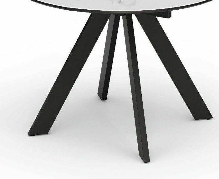 Раздвижной обеденный стол бело-черного цвета  - купить Обеденные столы по цене 43320.0
