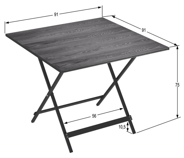 Стол складной дачный Лаундж квадро серого цвета - купить Садовые столы по цене 12350.0