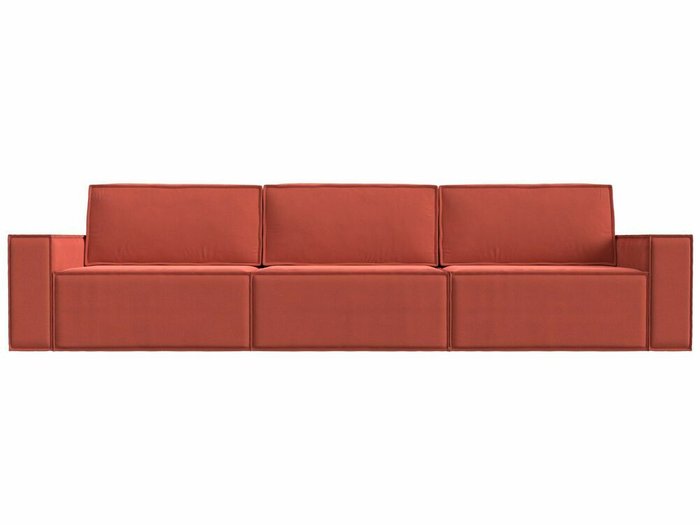 Прямой диван-кровать Куба лонг кораллового цвета - купить Прямые диваны по цене 79999.0