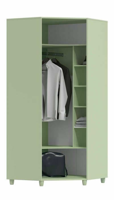 Шкаф угловой Соня Премиум светло-зеленого цвета - лучшие Шкафы распашные в INMYROOM