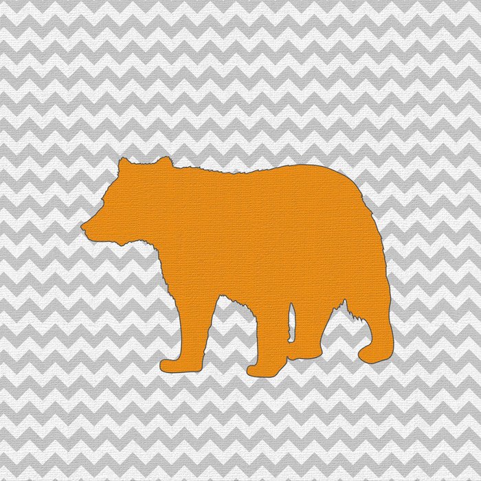 Репродукция картины на холсте Бурый медведь в шевроне 