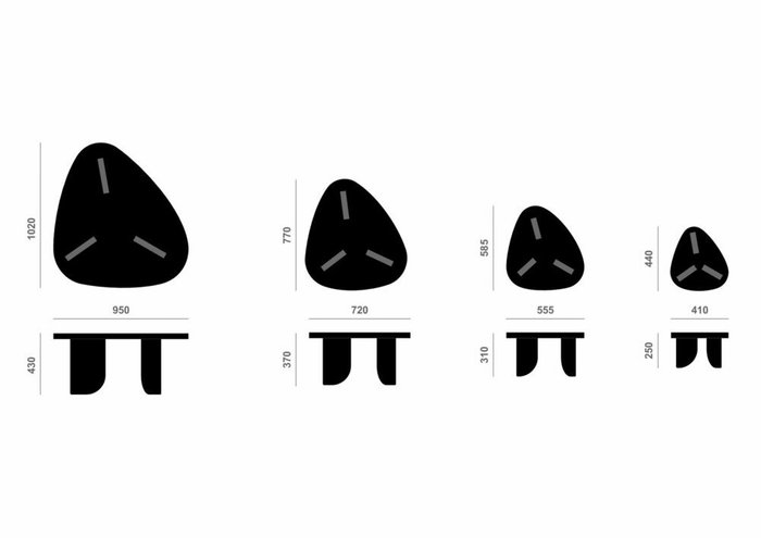 Журнальный стол Cobble S темно-коричневого цвета  - купить Журнальные столики по цене 28000.0