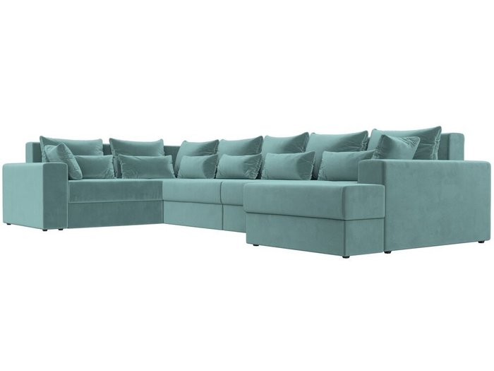 Угловой диван-кровать Майами бирюзового цвета правый угол - лучшие Угловые диваны в INMYROOM