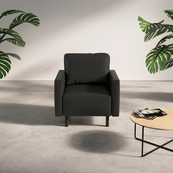 Кресло Сканди черного цвета (экокожа) - купить Интерьерные кресла по цене 12990.0