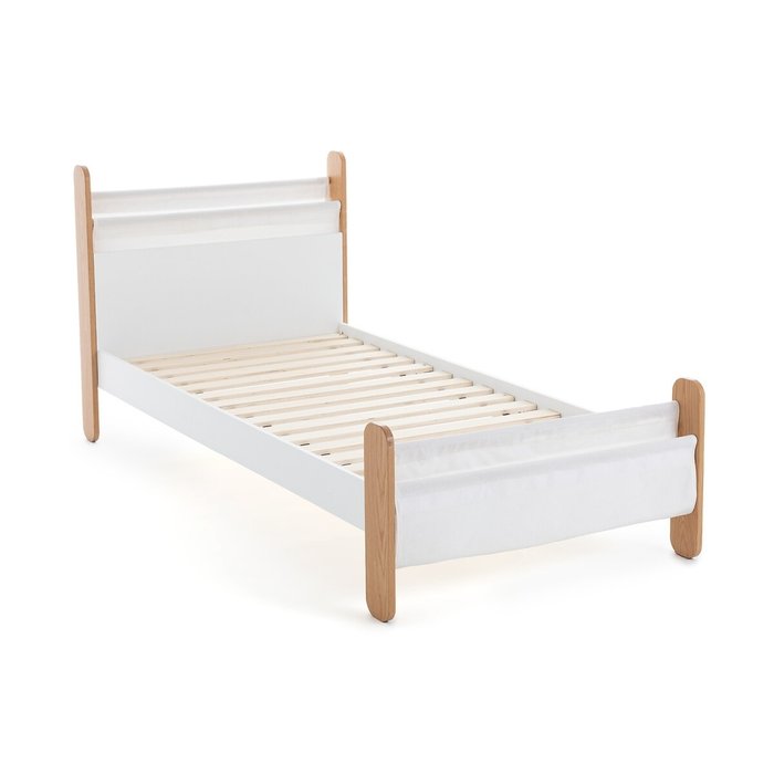 Кровать с основанием и карманами для хранения Nadon 90x190 белого цвета - лучшие Одноярусные кроватки в INMYROOM