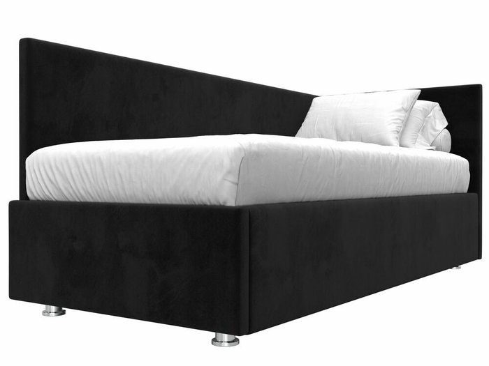 Кровать Лига 039 черного цвета с подъемным механизмом правая - лучшие Кровати для спальни в INMYROOM