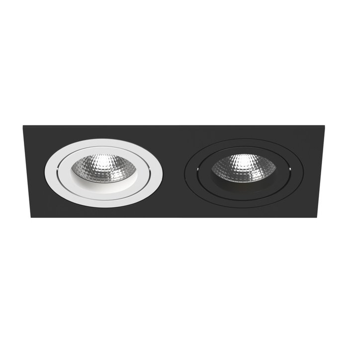 Набор из двух светильников и рамки Intero M черно-белого цвета - лучшие Встраиваемые споты в INMYROOM