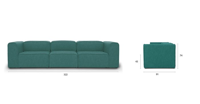 Модульный диван Метрополис  XL BLUE - купить Прямые диваны по цене 200222.0