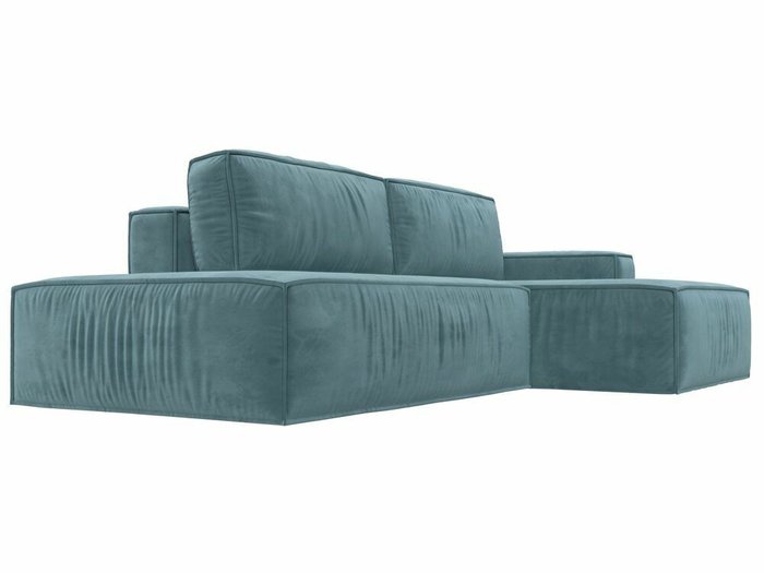 Угловой диван-кровать Прага модерн бирюзового цвета правый угол - лучшие Угловые диваны в INMYROOM