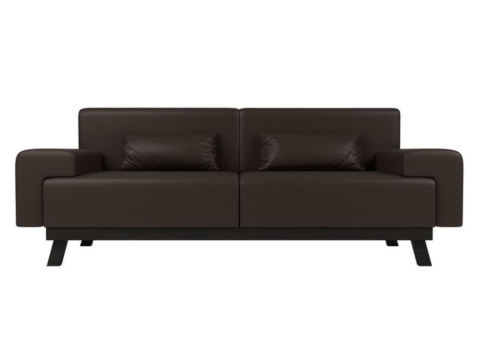 Диван Мюнхен коричневого цвета (экокожа) - купить Прямые диваны по цене 36999.0