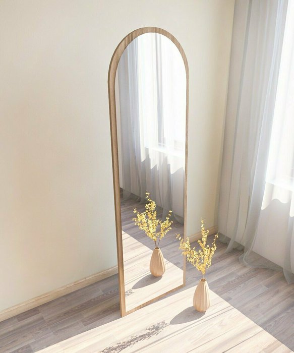 Настенное зеркало Decor 50х160 в раме цвета орех - купить Настенные зеркала по цене 34653.0