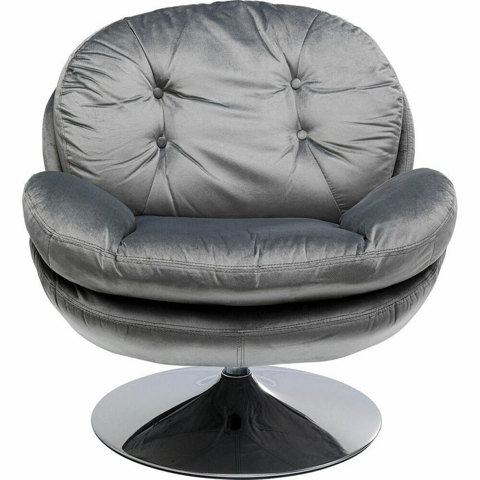 Кресло вращающееся Queens Cosy серого цвета - купить Интерьерные кресла по цене 84990.0