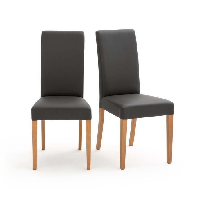 Комплект из двух стульев Kuri темно-серого цвета