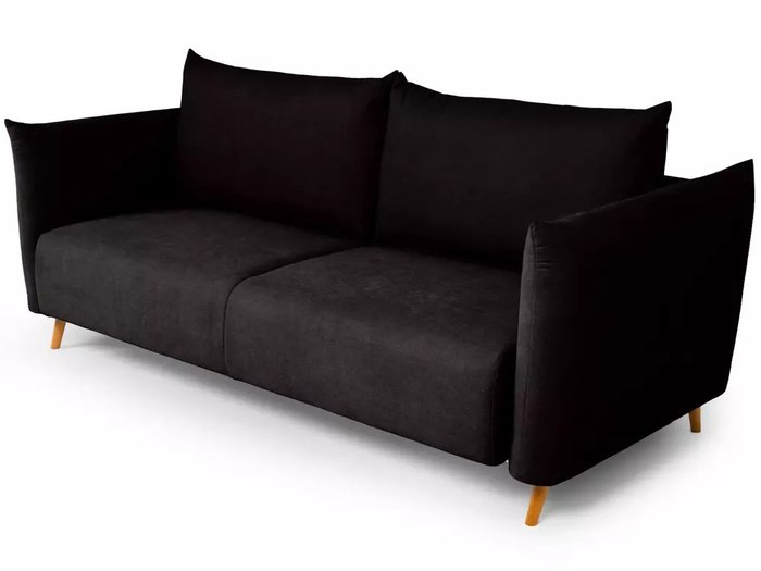 Диван-кровать Menfi черного цвета с бежевыми ножками - купить Прямые диваны по цене 111960.0