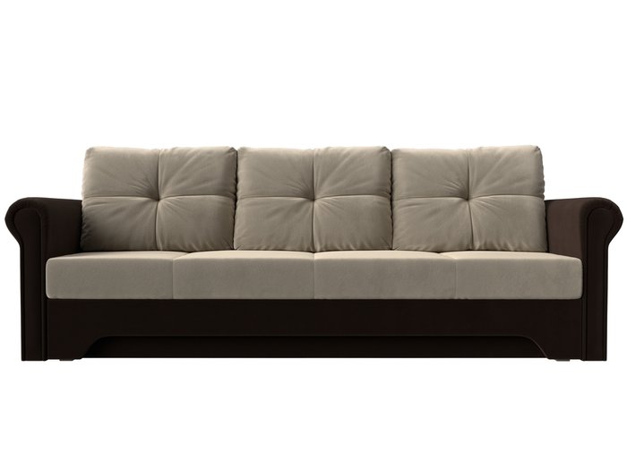 Прямой диван-кровать Европа бежево-коричневого цвета - купить Прямые диваны по цене 36999.0