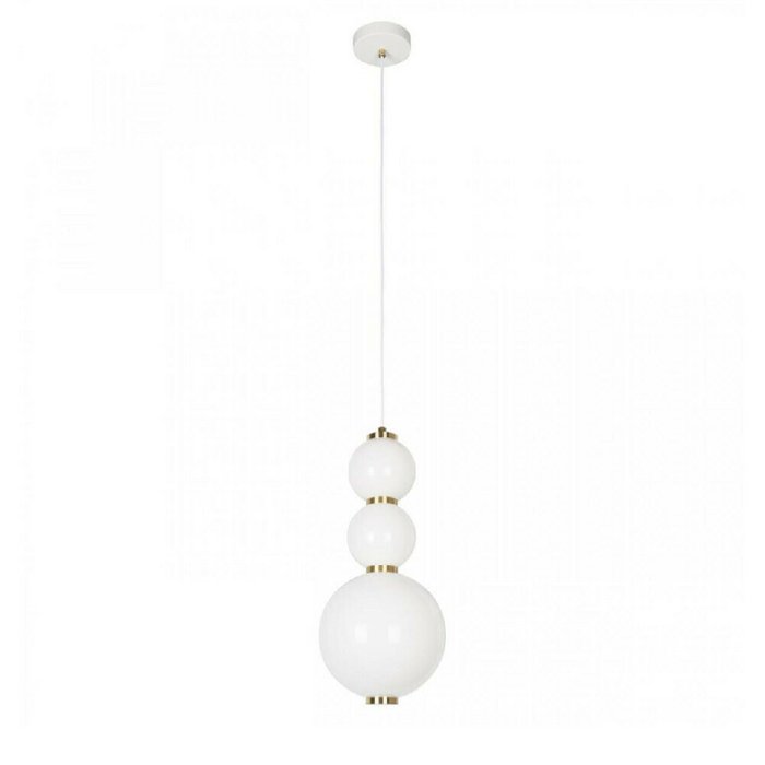 Подвесная светодиодная люстра Pearls со стеклянными плафонами белого цвета 