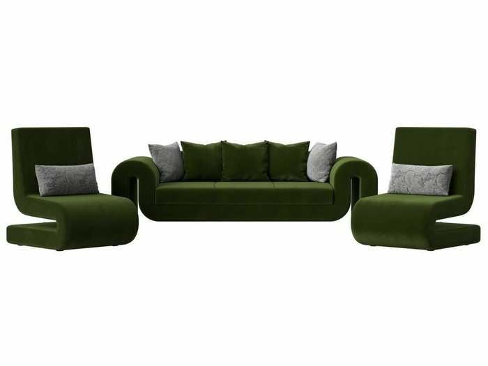 Набор мягкой мебели Волна 1 зеленого цвета - купить Комплекты мягкой мебели по цене 84998.0