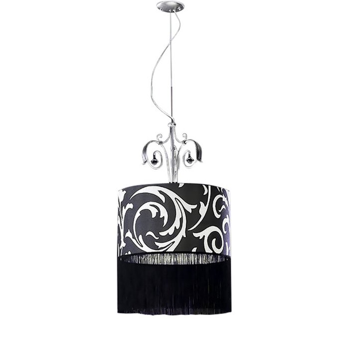 Подвесной светильник Schuller La Divina с абажуром декорированным черной бахромой