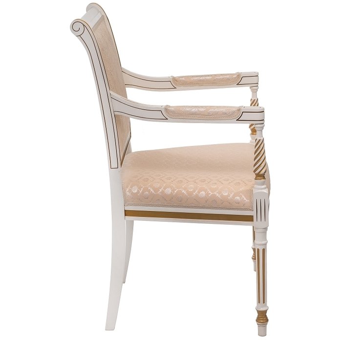 Стул Рембрандт молочного цвета с золотой патиной - лучшие Обеденные стулья в INMYROOM