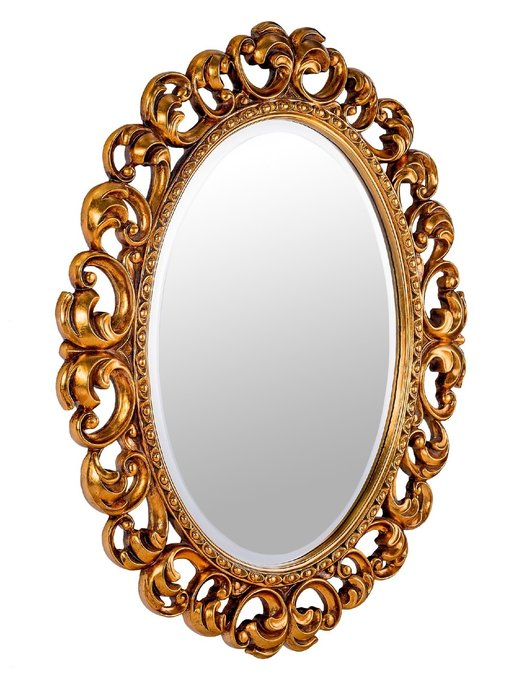 Настенное зеркало в раме Daisy Gold Овальное  - купить Настенные зеркала по цене 30000.0