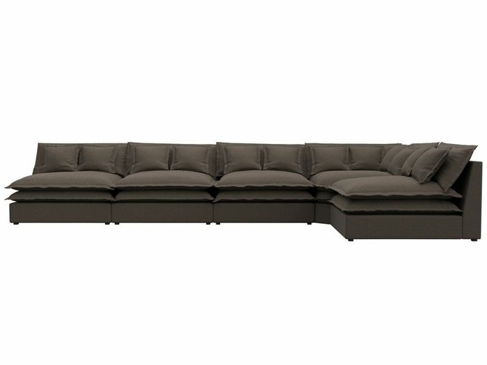 Угловой диван Лига 040 Лонг коричневого цвета правый угол - купить Угловые диваны по цене 110999.0